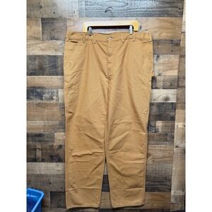 Carhartt Mens Loose Fit Washed Duck Utility Work Pants Tan 44x36 B11 BRN